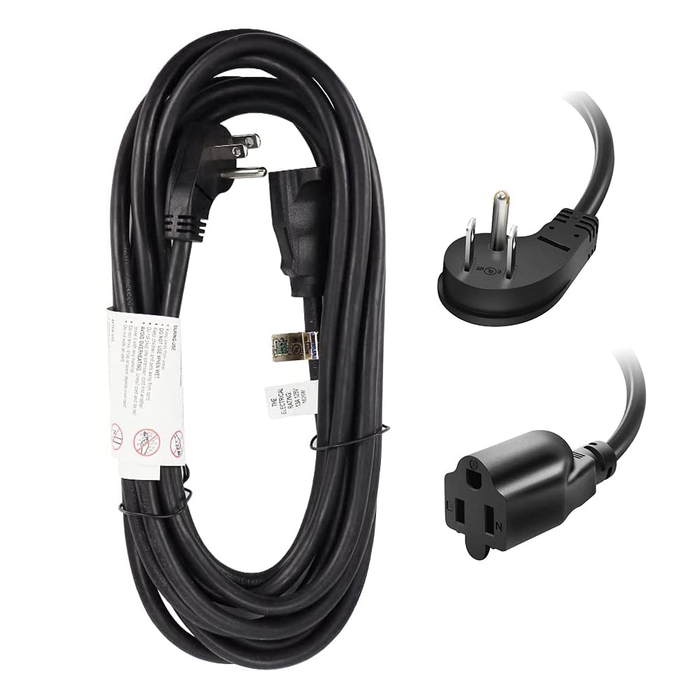 Ep 25 Ft Flat Plug Extension Cord, 16 Awg 3 Prong Grounded Black Low Profile Extension Cable For Indoor, Ul Listed