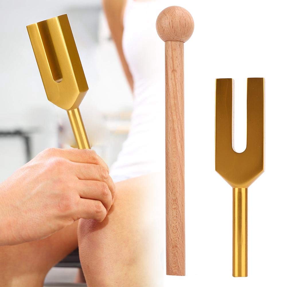 4096 Hz Tuning Forks Set, Gold Aluminum Tuning Fork Sound Healing Therapy Medical Tool With Wooden Hammer For Dna Repair, Reliev