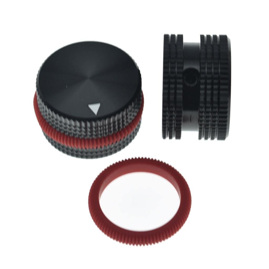 Kaish 2-Pack 63/64(25Mm) Diam. Aluminium Potentiometer Knobs 1/4 Universal Metal Pot Knobs For Guitar/Bass/Amps Amplifier/Power