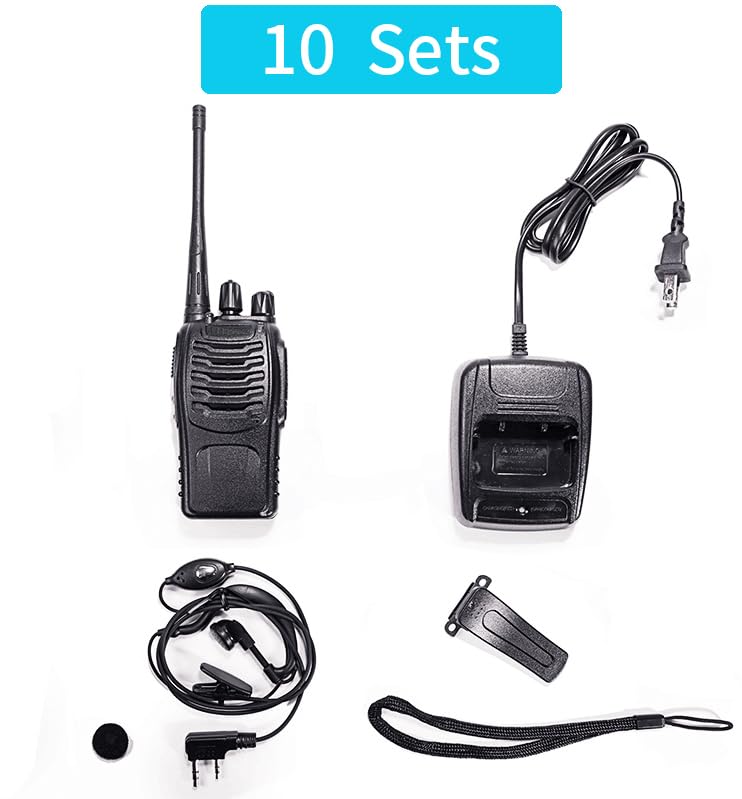 Baofeng Bf-888S Walkie Talkies Long Range For Adults With Earpieces,16 Channel Walky Talky Rechargeable Handheld Two Way Radios