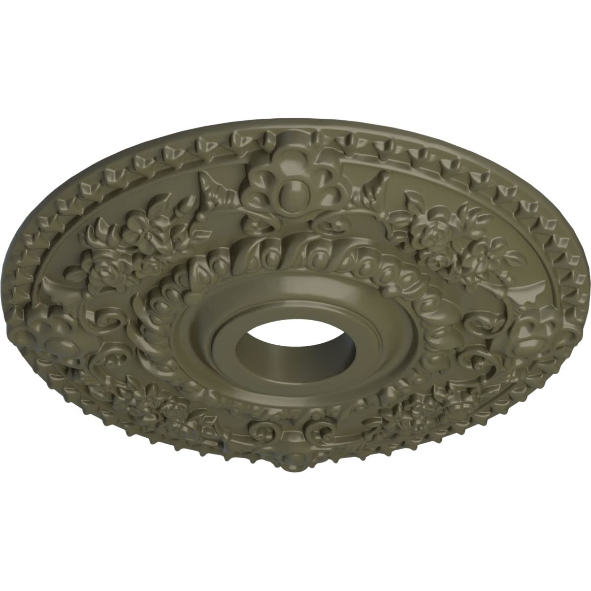 Ekena Millwork Cm18Roptf Rose Ceiling Medallion, Painted Turtle