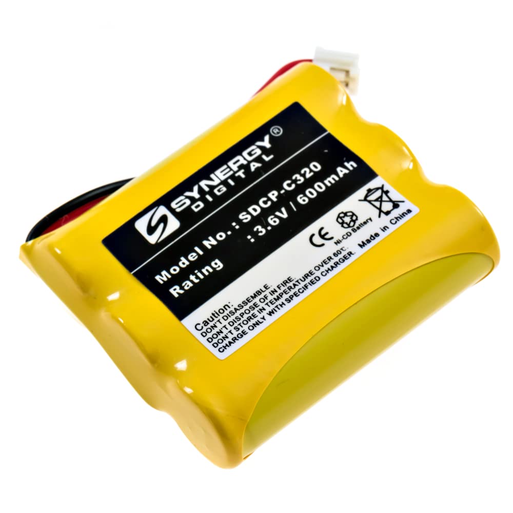 Synergy Digital Cordless Phone Battery, Works With Ge 5 2459 Cordless Phone, (Ni Cd, 3.6V, 600 Mah) Ultra Hi Capacity Battery