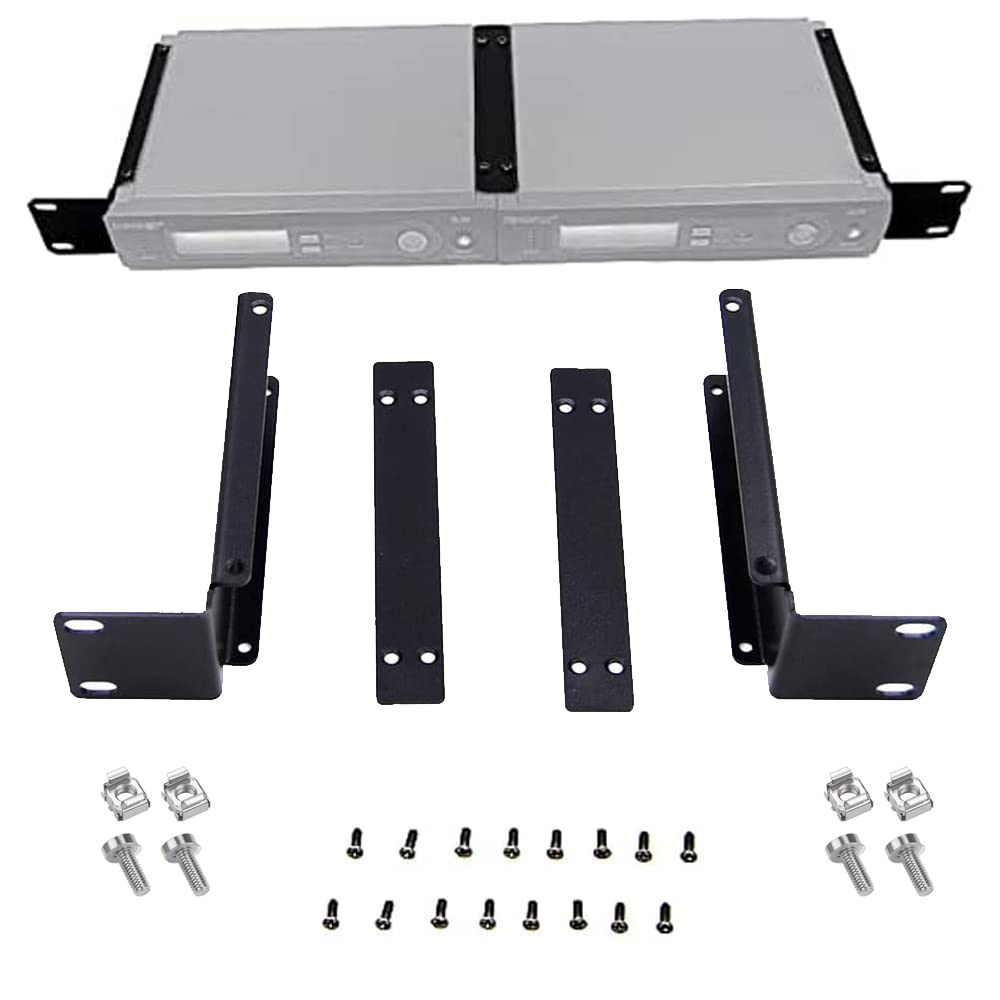 1U Rack Mount Bracket Kit Fit For Shure Slx4 Slxs Wireless Mic Dual Receivers Combining Together, Extra Strong