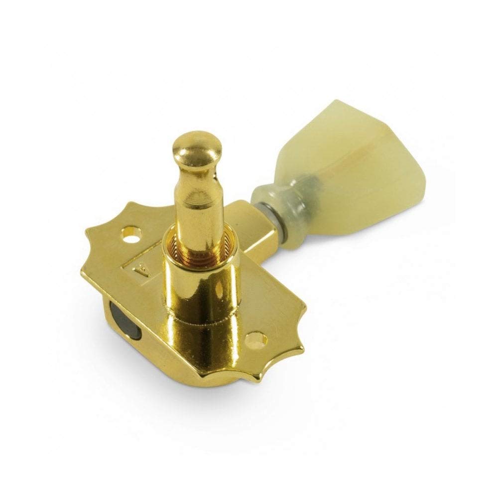 Tuner   Kluson, Revolution G Mount, Pearloid Button, 3/Side, Color: Gold