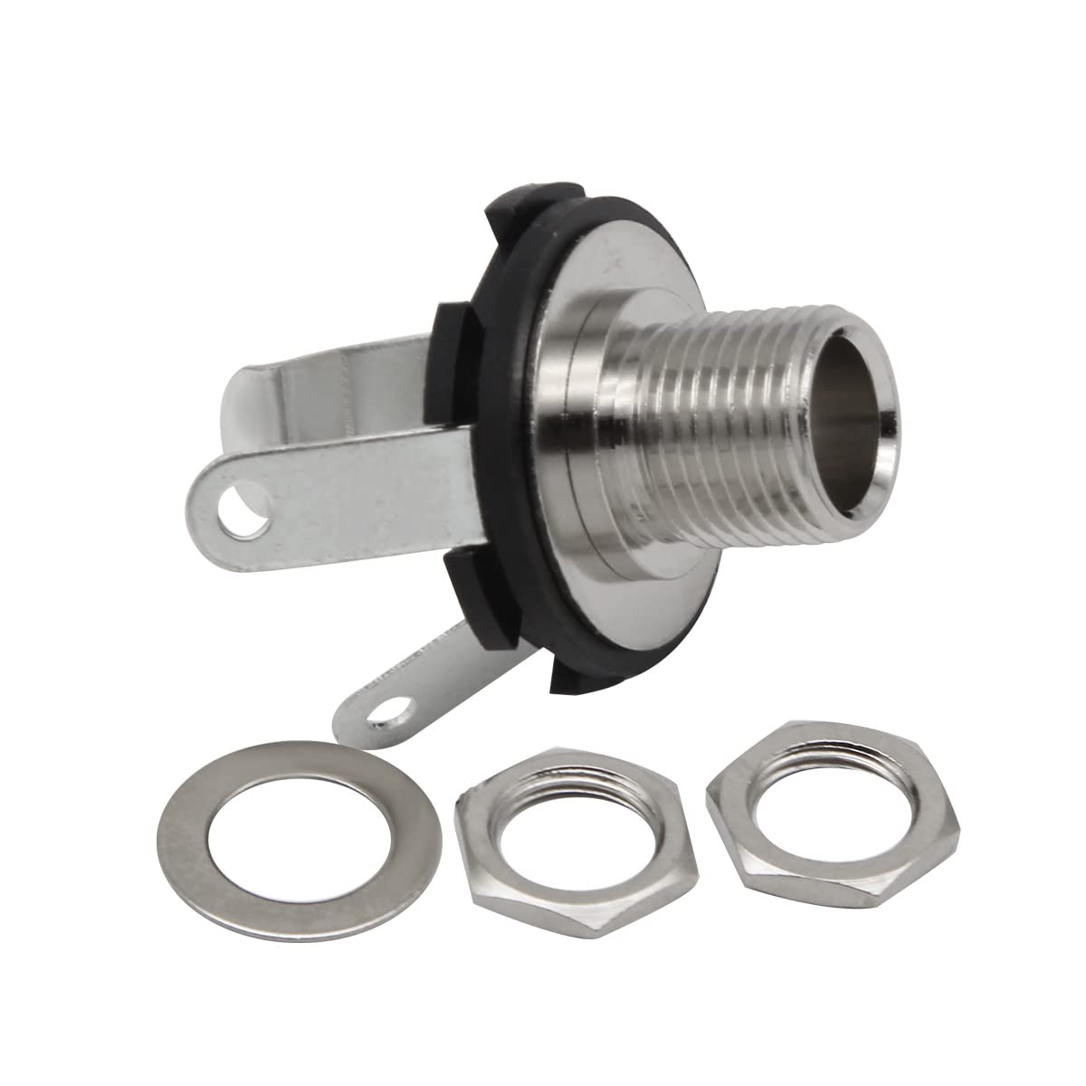 Fleor Electric Guitar Jack 6.35Mm 1/4 Mono Jack Copper Input/Output Socket With Nut Washer