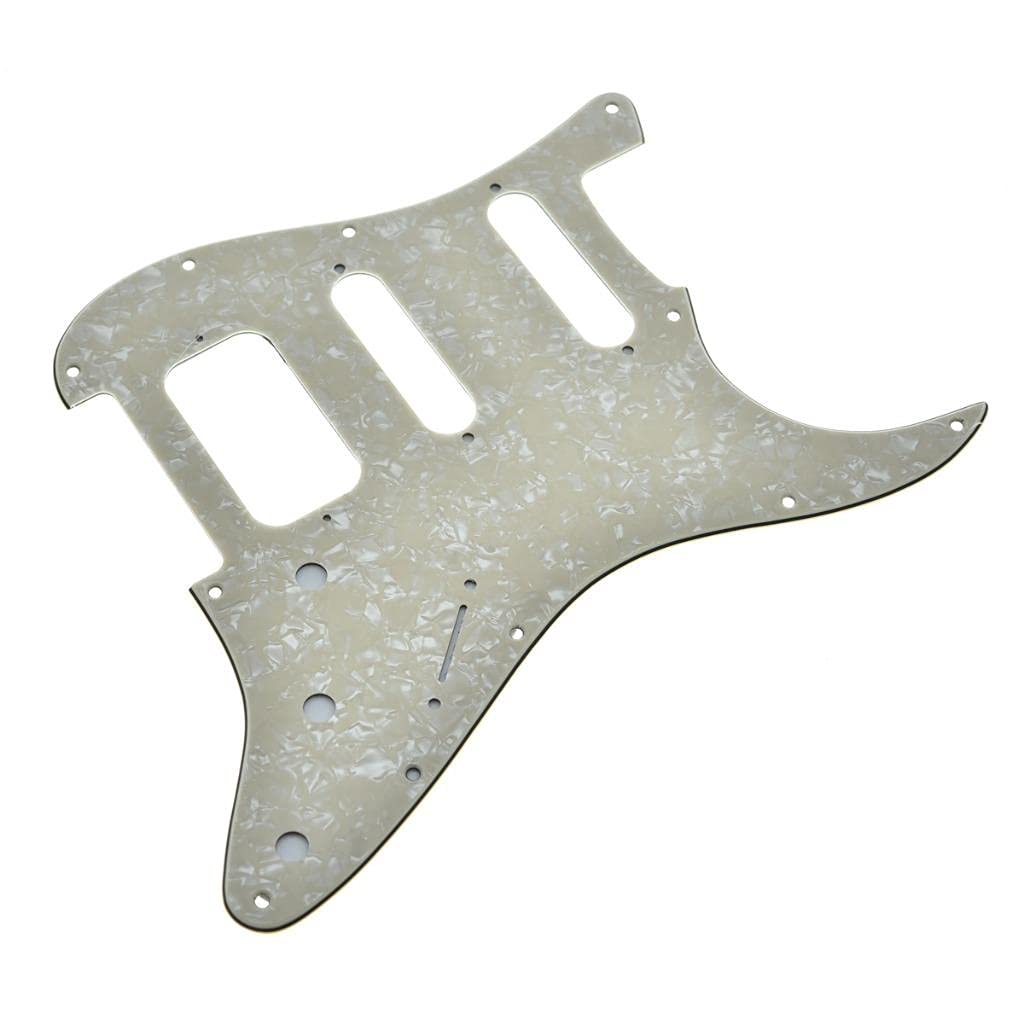 Dopro 11 Hole Strat Hss Guitar Pickguard 2 Screw Humbucking Pickup Mount For American Fd Stratocaster Aged Pearl