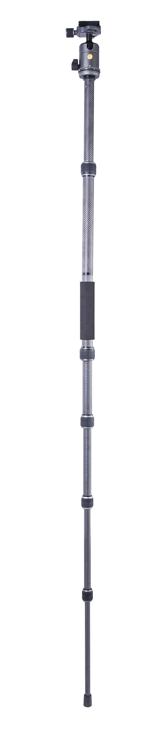 Vanguard Veo3Go235Cb Compact Carbon Fiber Travel Tripod With Ball Head, Monopod Option, Smart Phone Holder And Bluetooth Remote