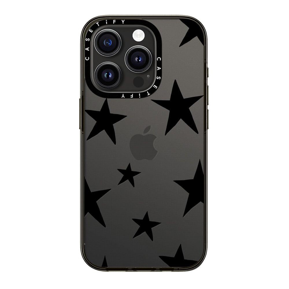 Casetify Compact Case For Iphone 15 Pro [2X Military Grade Drop Tested / 4Ft Drop Protection]   Stars Black   Clear Black