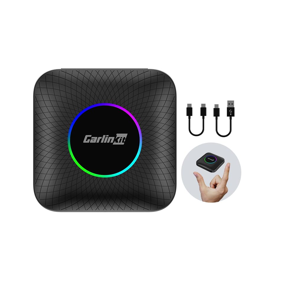 Android Auto Wireless Adapter Carlinkit 3 In 1 Ai Box Only For Wired Carplay Touch Screen Cars, Support Android 13.0 System Wireless Carplay Android Auto Youtube Netflix Gps+Glonass 4Gnetwork(8G+128G)