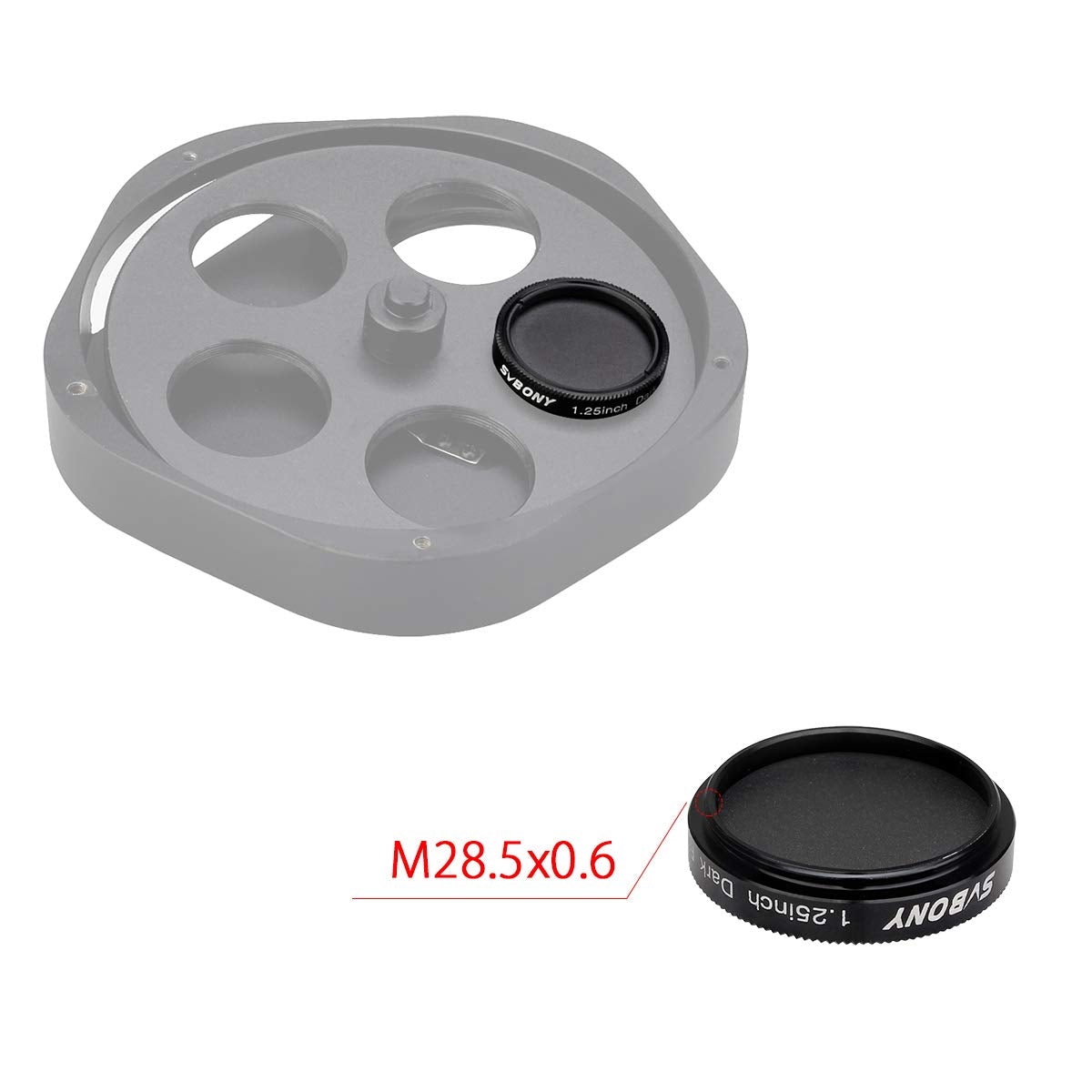 Svbony Sv164 Telescope Filter, 1.25 Inches Dark Frame Imaging Filter, For Eliminate Camera Noise And Hot Pixels, Black