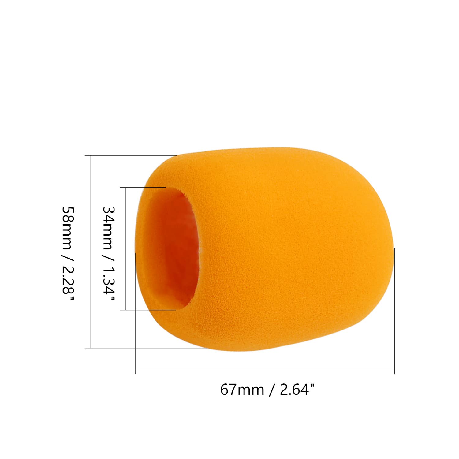 Fielect 5Pcs Microphone Cover Foam Mic Cover Handheld Microphone Windscreen Mic Foam Filter Cover Orange For Karaoke Dj, Ktv Broadcasting