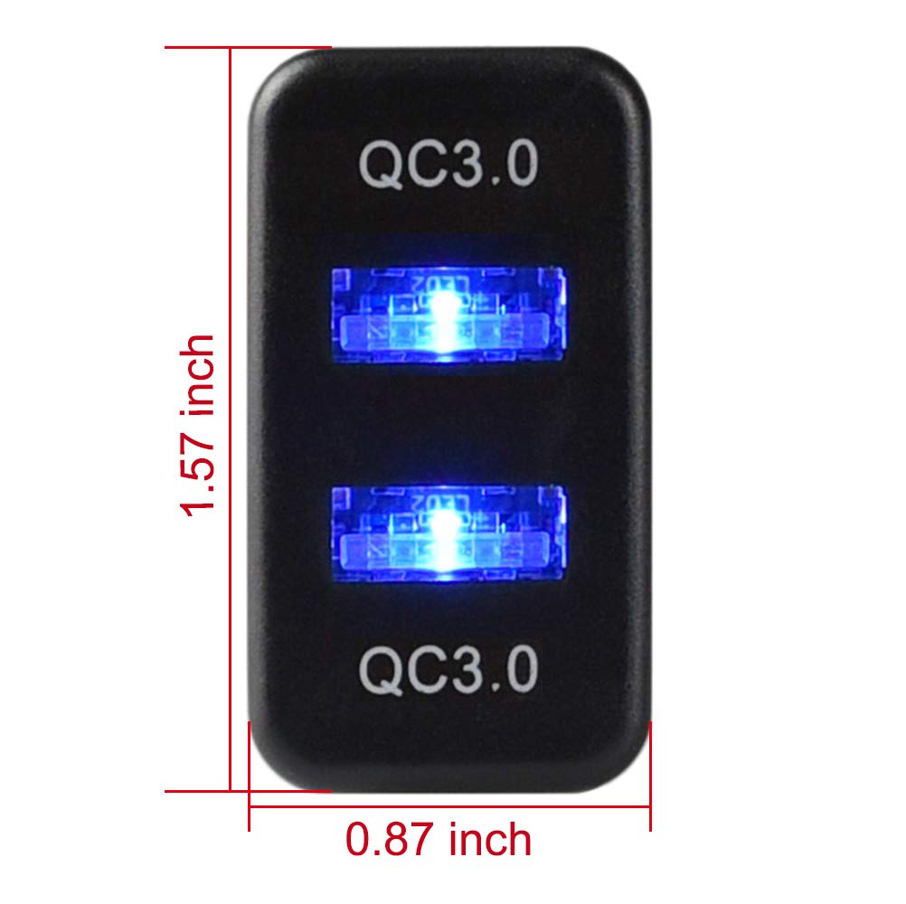 Cllena Quick Charge 3.0 Dual Usb Port Charger Socket For Toyota