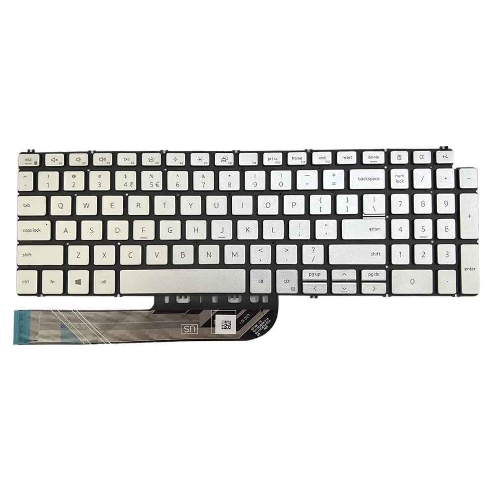 Zahara Laptop Silver Backlit Us Layout For Keyboard For Dell Inspiron 15 3501 3502 3505 5501 5502 5508 5584 5590 5593 5594 5598,