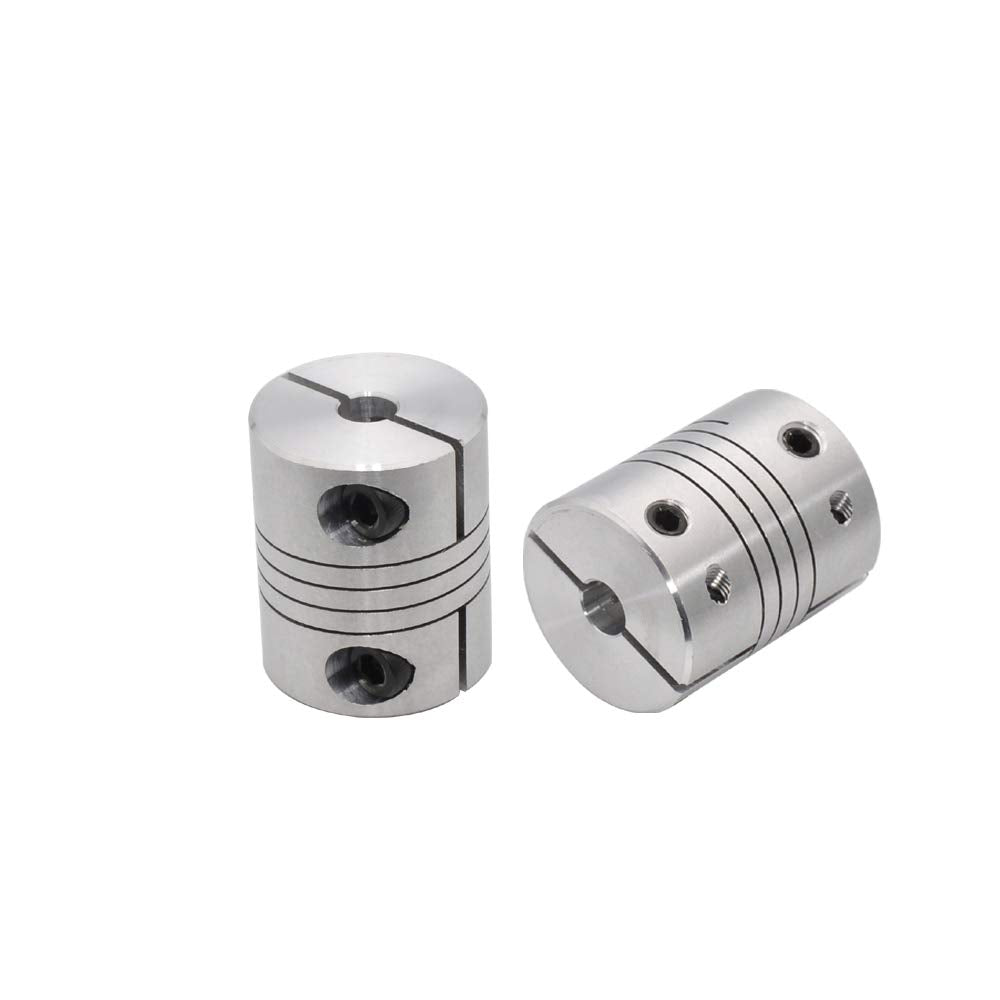 2 Pack 5Mm To 8Mm Flexible Shaft Coupling 25Mm Length 20Mm Diameter Stepper Motor Lead Screw Coupler Aluminum Alloy Joint Connec