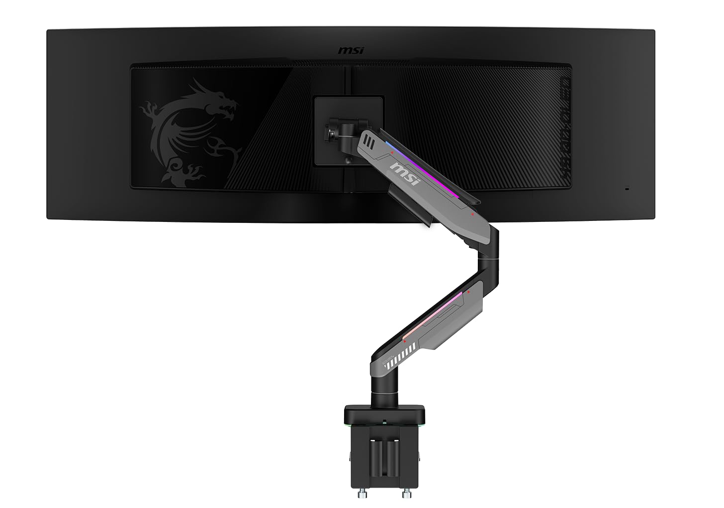 Msi Mpg Mt201R V2 - Premium Rgb Single Monitor Stand Arm, Supports 17-49In Scree