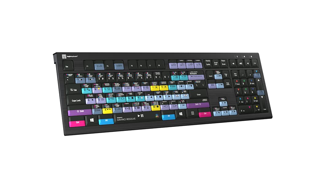 Logickeyboard Designed For Blackmagic Davinci Resolve 17 Compatible With Win 7 11  Astra 2 Backlit Keyboard # Lkb Resb A2Pc Us