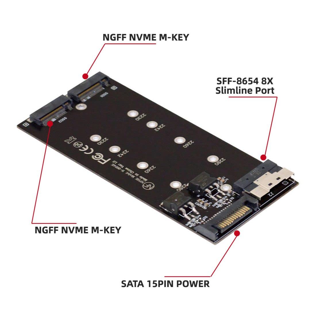 Chenyang Dual 2X M.2 Nvme Ahci To Slimline Sff 8654 8X Pcie Express 3.0 4.0 Raid Card Vroc Raid0 Hyper Adapter