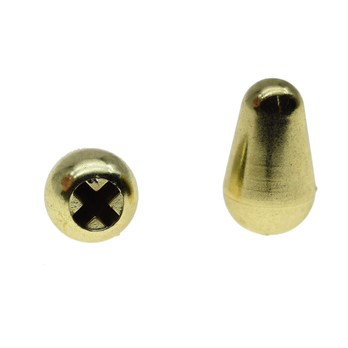 Kaish 2Pcs Guitar 5 Way Pickup Selector Switch Tip Switch Cap Switch Knob For Usa Strat/Stratocaster Gold