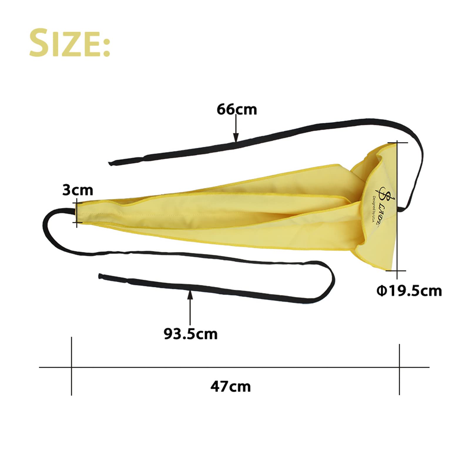Lerodite Saxophone Cleaning Cloth Cleaning Care Tool For Flute Sax Inside Tube (Yellow)