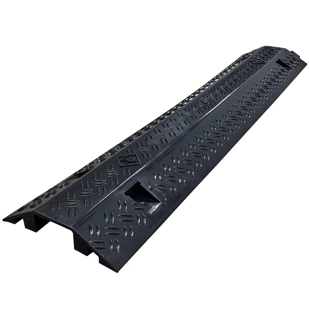 Ez Hidewire Ez Runner Slim Pvc Drop Over Cable Ramp Cable Protector   Single Channel   Black