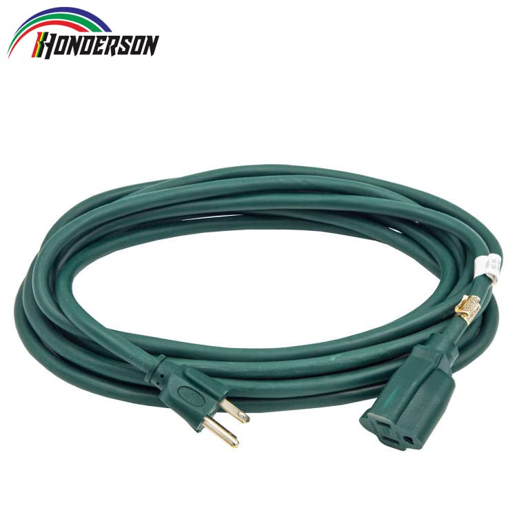 Honderson 10Ft Outdoor Extension Cord 16/3 Sjtw Durable Green Extension Cord For Christmas Lights With 3 Prong Grounded Plug For