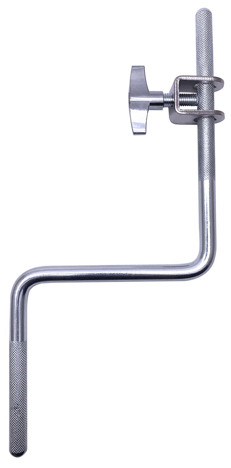 Tuoren Cowbell Clamp Percussion Mounting Bracket With Z Arm Holder For Drum Set Accessory Chrome