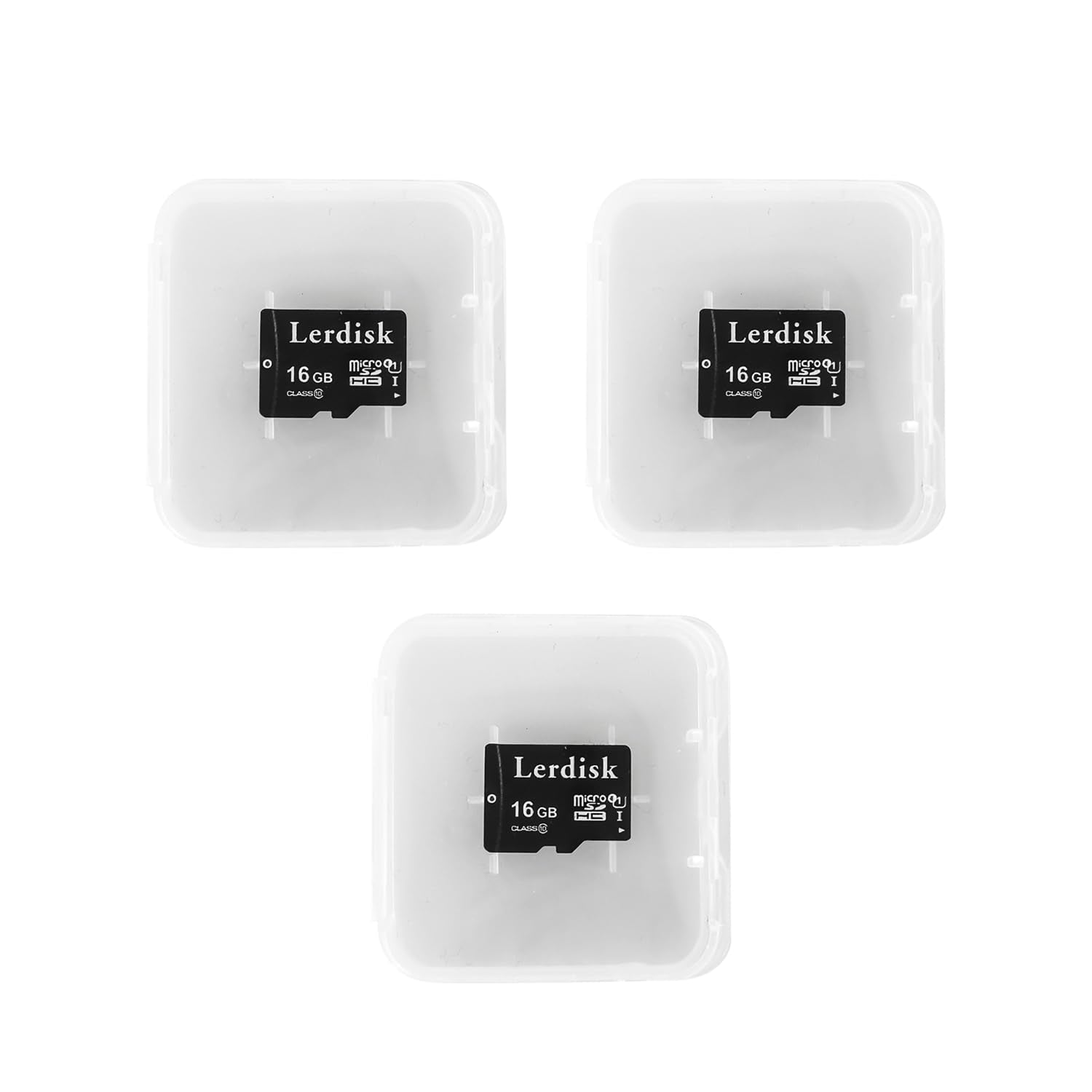 Lerdisk Factory Wholesale Micro Sd Card Pack Of 3 In Bulk Microsd With Adapter Produced By Authorized Licencee (16Gb U1)