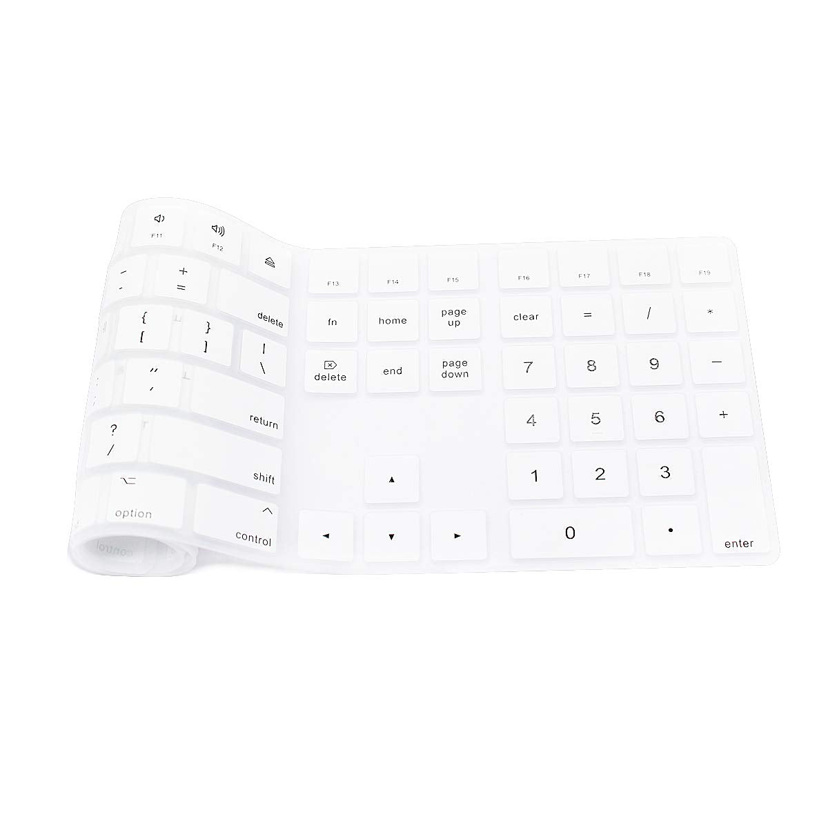 Wygch Korean Language White Ultra Thin Silicone Full Size Wireless Numeric Keyboard Cover Skin For Mac 2017 Magic Keyboard With