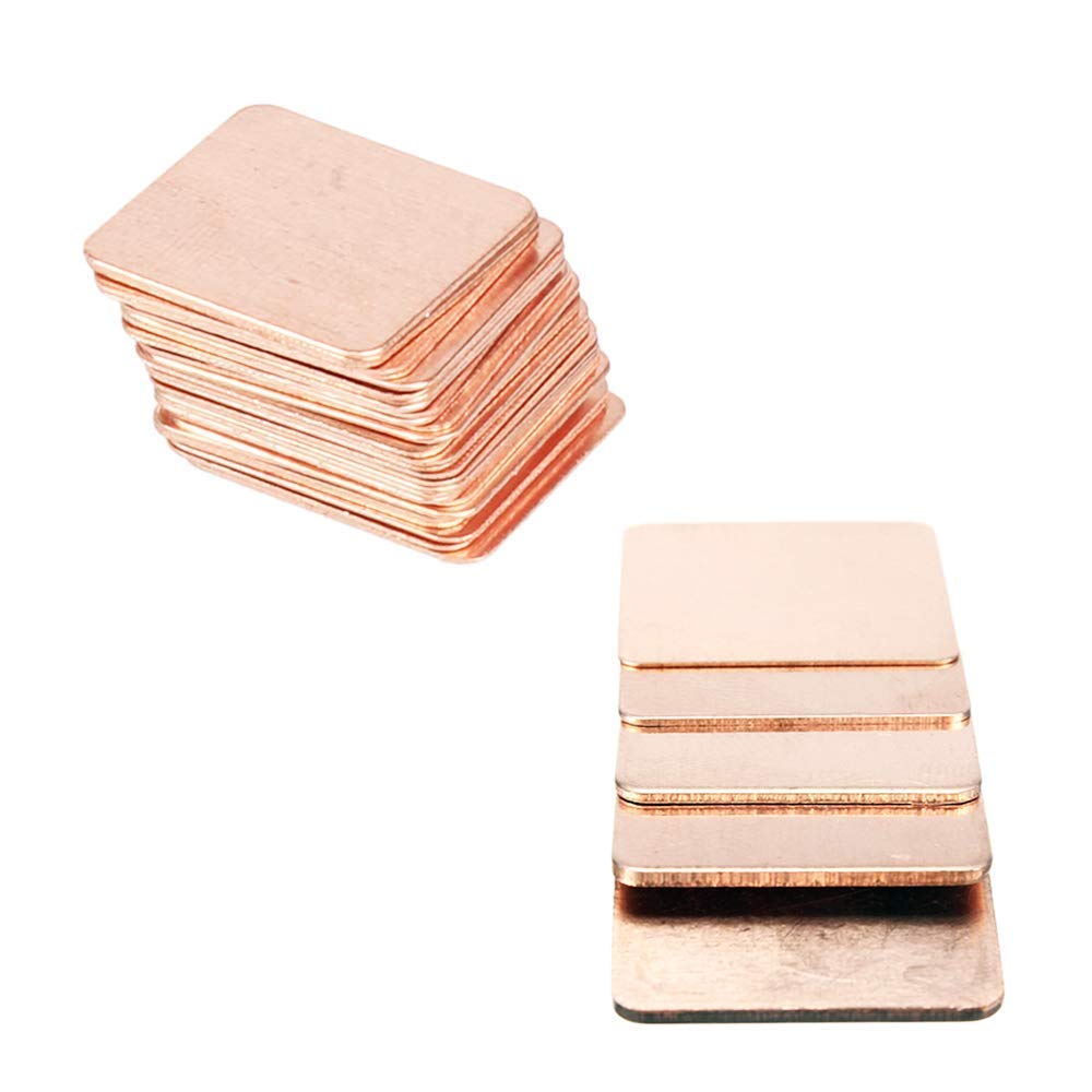 Easycargo 100Pcs 12 Sizes 15Mm Copper Pad Shim Kit, Pure Copper Heatsink C1100, Low Profile Thermal Plate Cooler For Cooling Pc Laptop Gpu Cpu Ic Chips Vga Ram Vram Vrm Ps5 M.2 Ssd Nvme 2280 2242 2230