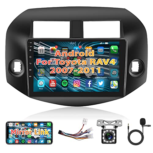 Android Car Radio For Toyota Rav4 2007-2011, 10.1 Inch Touch Screen Car Stereo With Gps Bluetooth Wifi Fm Mirror Link + Backup C