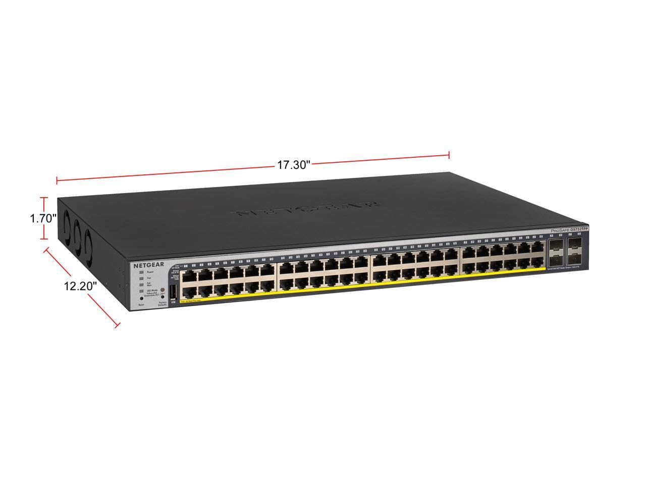 Netgear 52-Port Poe Gigabit Ethernet Smart Switch (Gs752Tpp) - Managed, Optional Insight Cloud Management, 48 X Poe+ @ 760W, 4 X