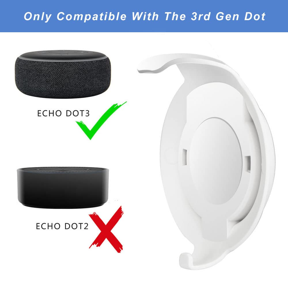 Haioulun Outlet Wall Mount Holder, Speaker Mount For Echo Dot 3, Smart Speaker Wall Holder Stand With Cord Management For Dot 3R