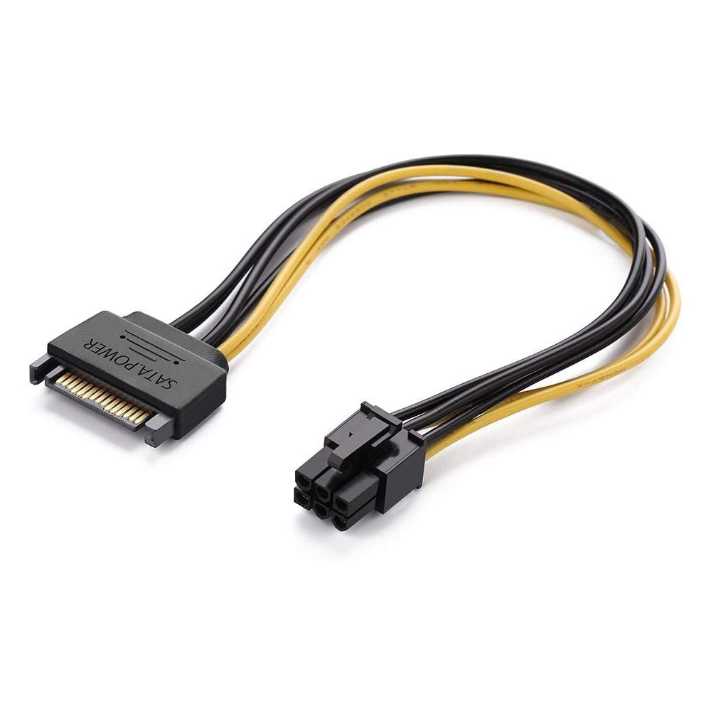 6 Pin To Sata 15 Pin Power Cable (Sata To 6 Pin Pcie), Sata 15 Pin To 6 Pin Pci Express (Pcie) Graphics Video Card Power Cable A