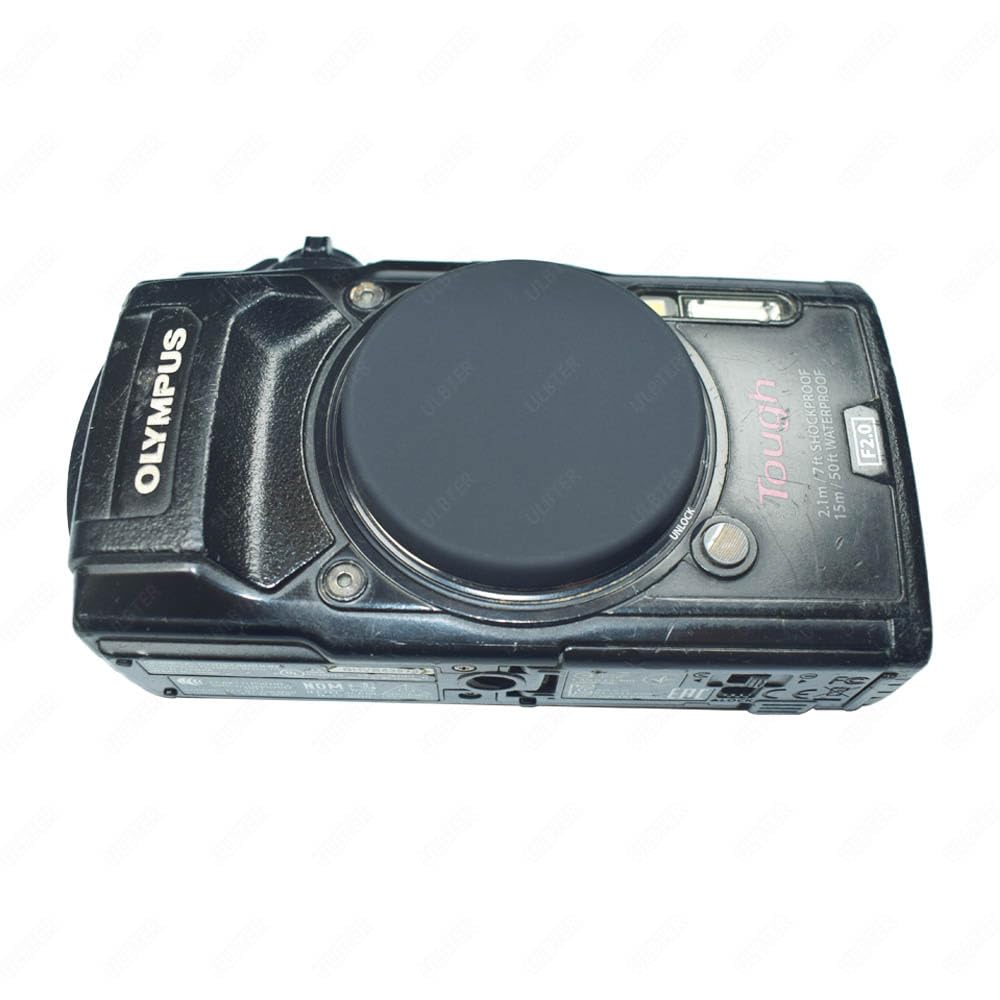 [2 Pieces] Rubber Lens Cover Cap For Olympus Tough Tg 7 Tg 6 Tg 5 Red/Black Camera, Ulbter Tg7 T6 Tg5 Lens Cap Accessory