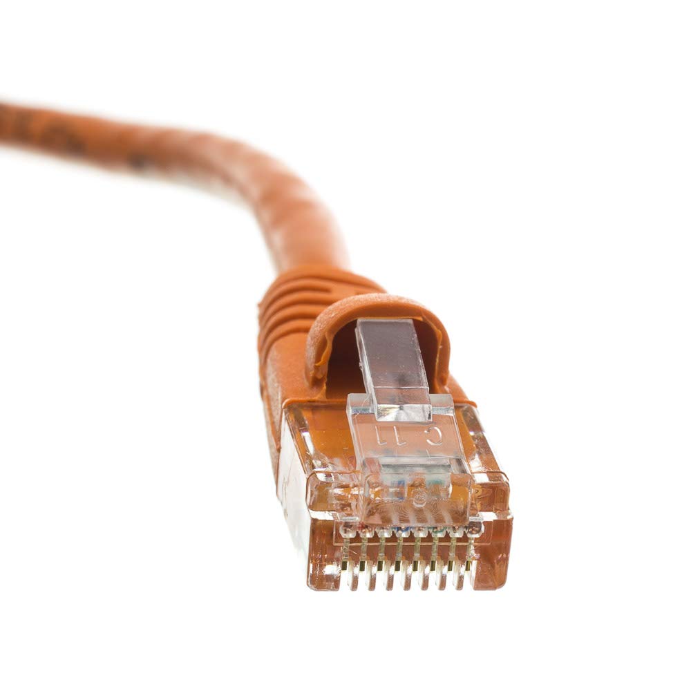 Cablewholesale 50 Foot Orange Cat6A Ethernet Patch Cable, Snagless/Boot With Rj45 Connector, 500 Mhz, 24 Awg, Utp(Unshielded Twi