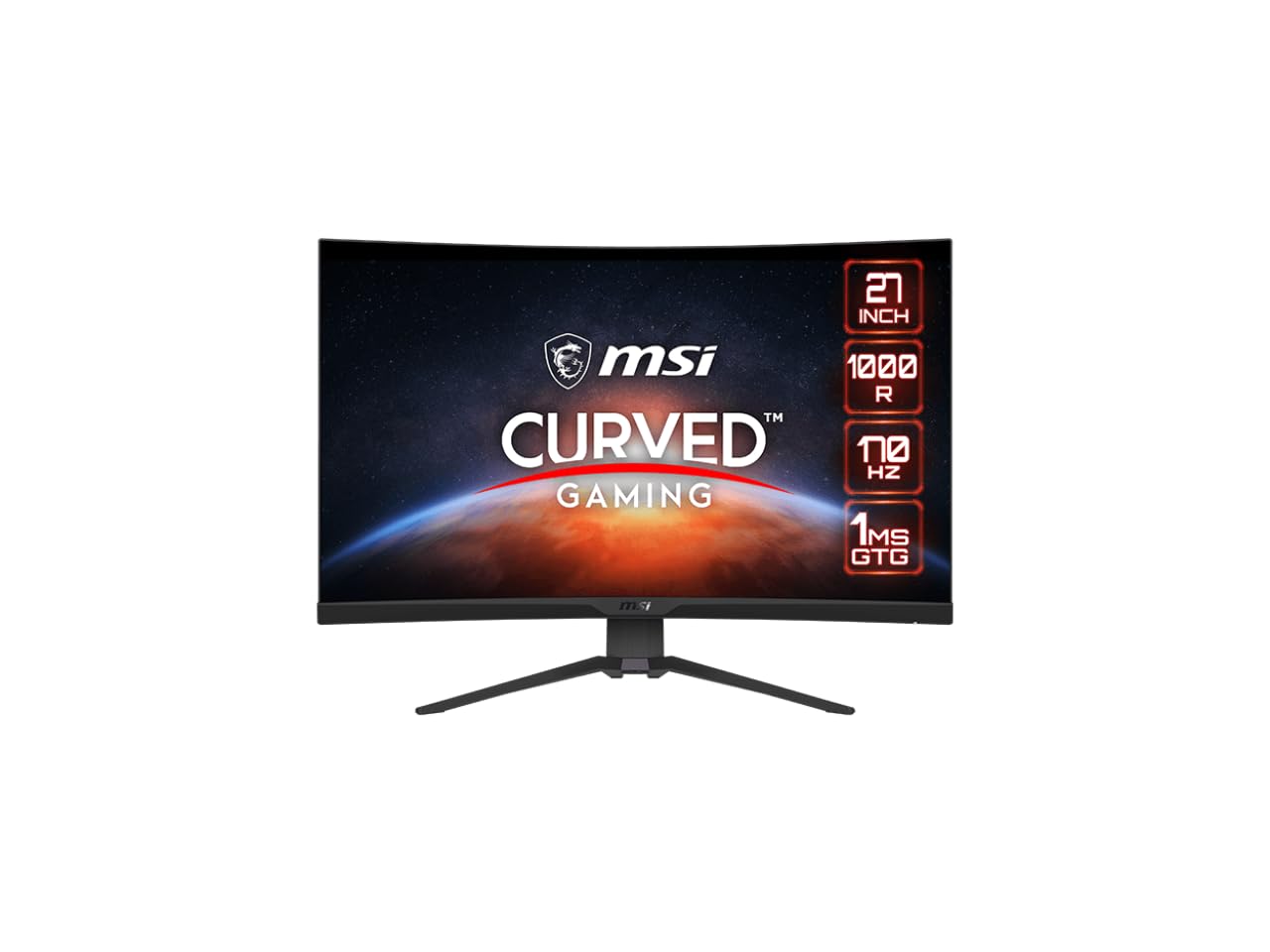 Msi Mag275Cqrf Qd, 27 '' Gaming Monitor, 2560 X 1440 (Qhd) Rapid Va With Quantum Dot, 1 Ms, 170Hz, Freesync Premium, Hdr Ready, 
