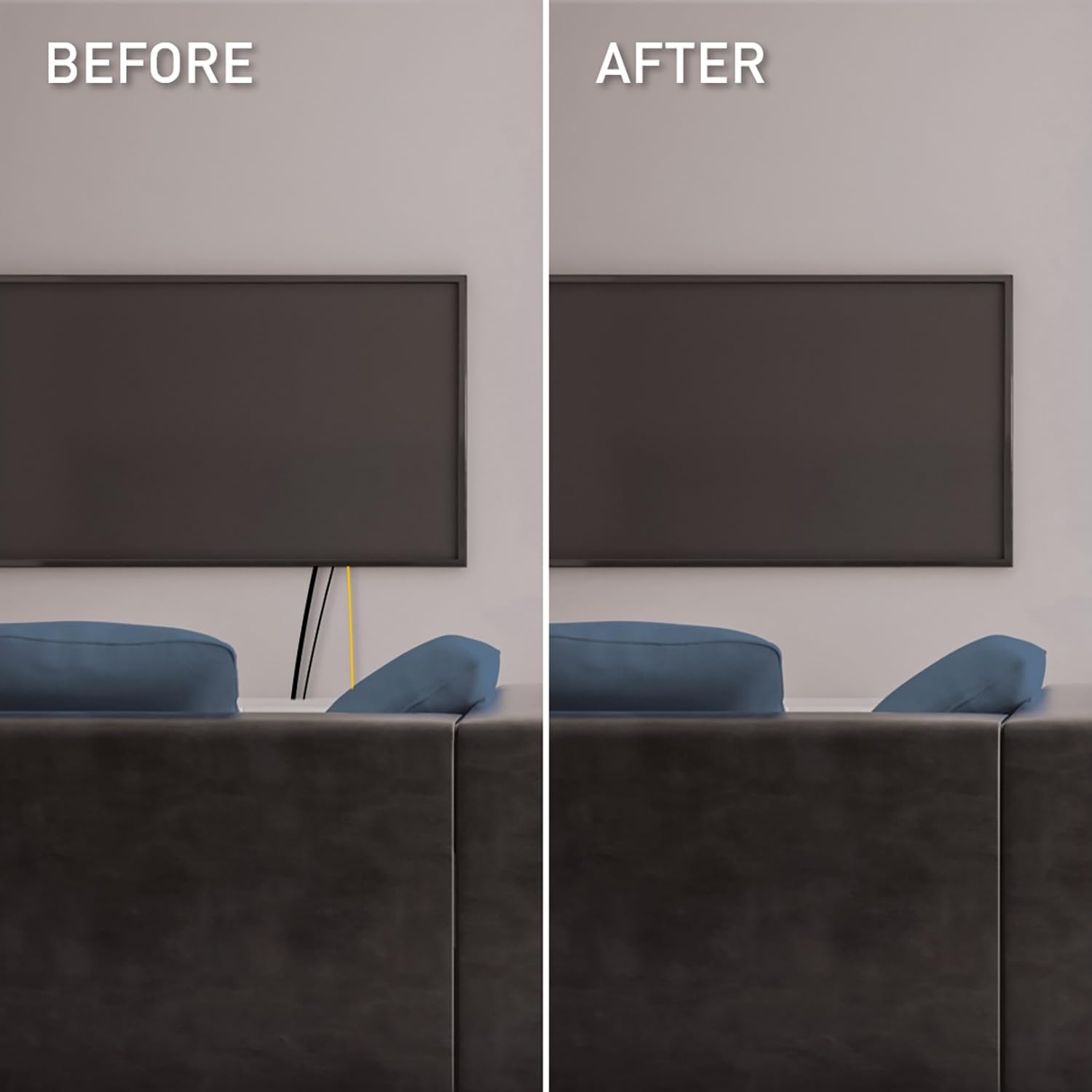 Legrand   Wiremold Cord Cover With Grommets, Cord Hider For Wall Mount Tv, Cord Cover Floor Or Cord Cover Wall To Hide Tv Cords