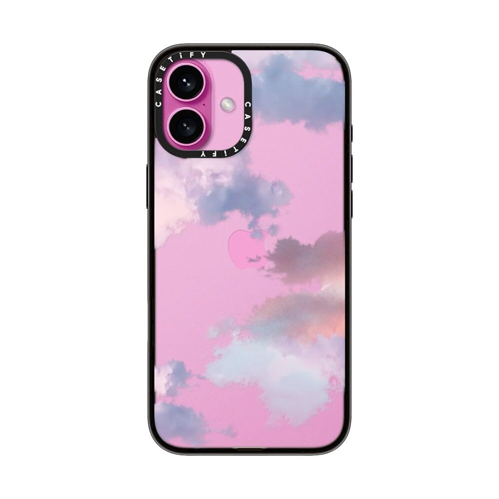Casetify Compact Case For Iphone 16 Plus [Lightweight / 4 Ft. 2X Military Grade Drop Protection/Slim]   Clouds   Clear Black