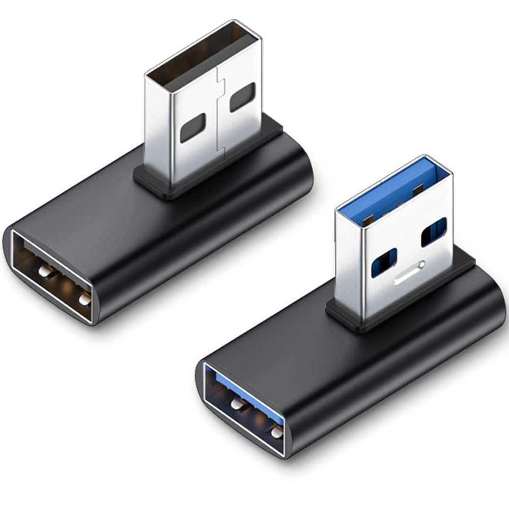 Auvipal 90 Degree Usb 3.1 Adapter (2 Pack), Right And Left Angle Usb A Male To Female Connector Extender For Pc, Laptop, Usb A C