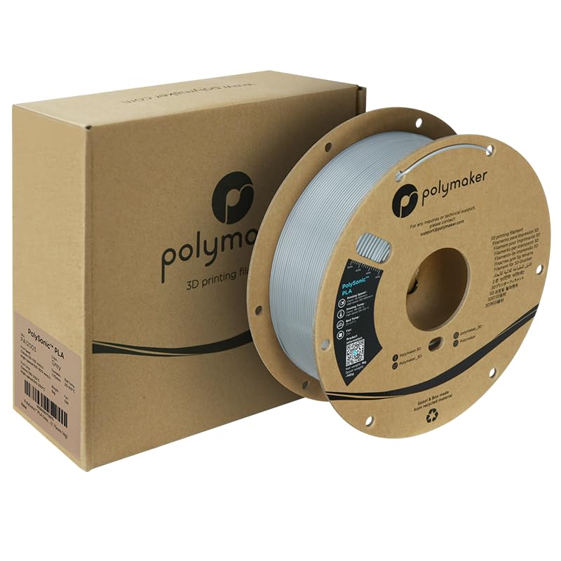 Polymaker High Speed Pla Pro Filament 1.75Mm, Grey Polysonic Pla Pro 3D Printer Filament 1Kg - Stronger Fast Printing Pla Filame