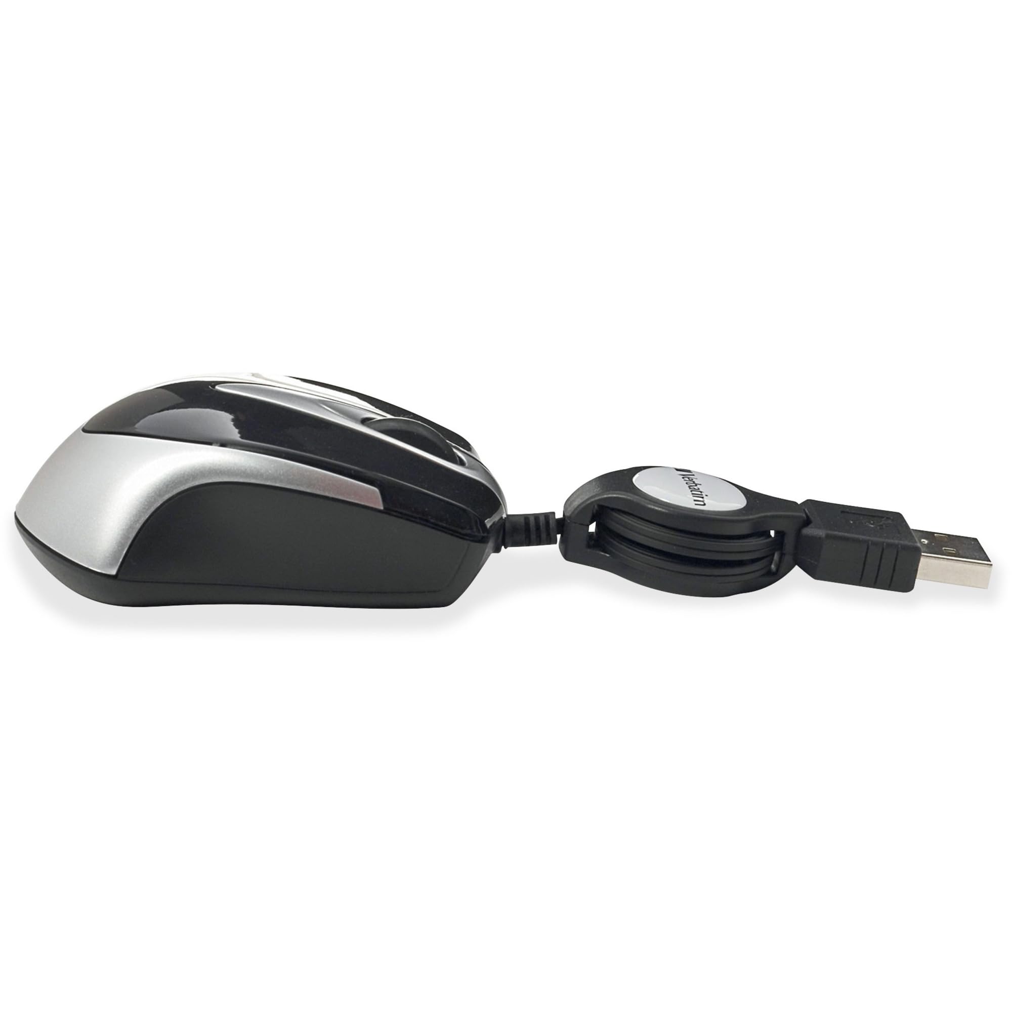 Verbatim Usb Corded Mini Travel Optical Wired Mouse For Mac And Pc   Metro Series Black