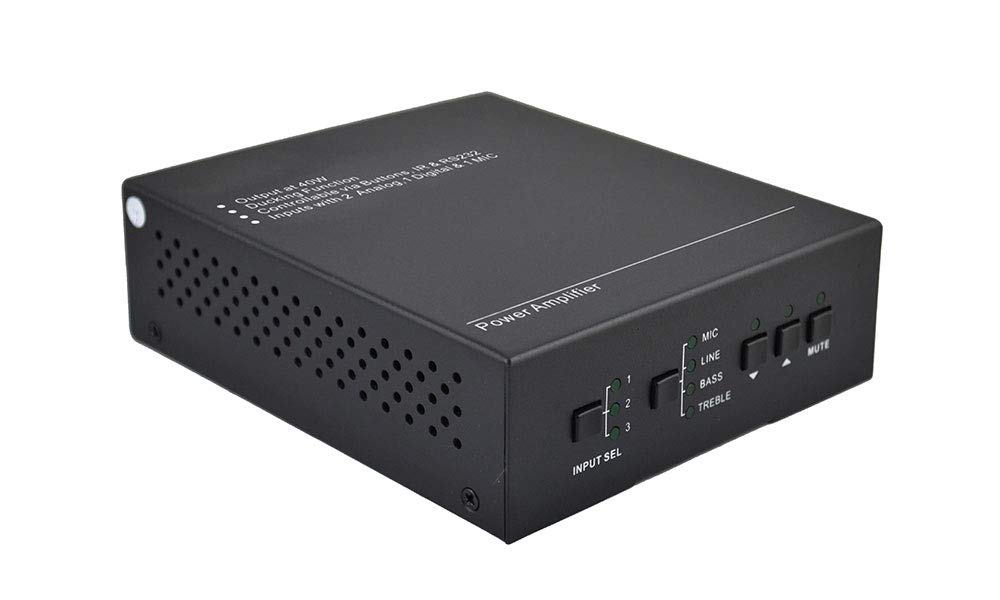 Kanex Pro Mini 3 Input (1 Digtal, 2 Analog) Audio Amplifier With Mic Mixer, 40 Watt Amplifier Output At 70V Or 100V, Ir Remote &