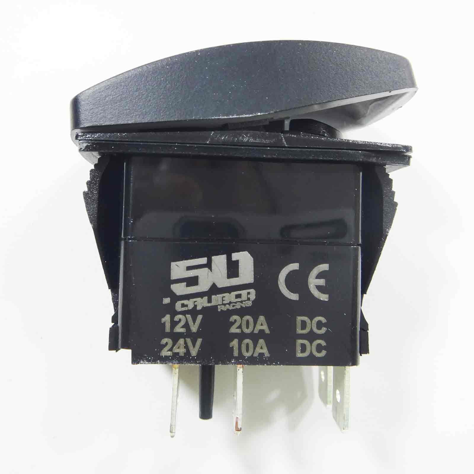 50 Caliber Racing Rocker Switch On/Off Led Backlit Blue ''Whip Light'' Utv, Auto, Boat 20A 12V (5359B2 Blue)