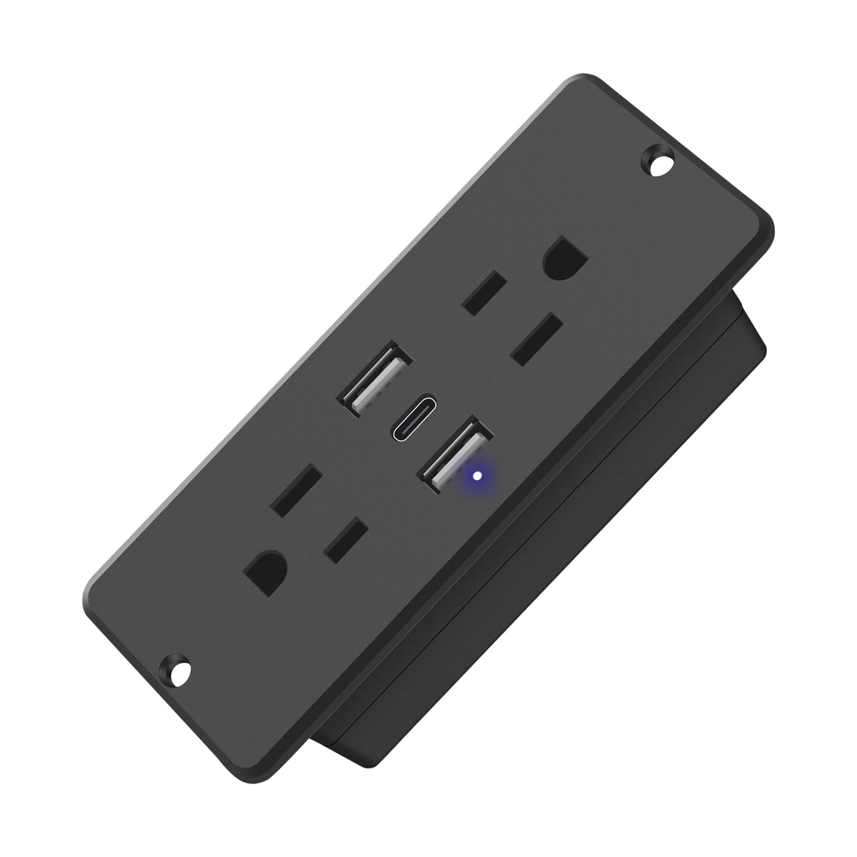 Hhsoet 5 In 1 Recessed Power Strip Flat Plug, 20W Fast Charging Furniture Outlet With Usb, Conference Recessed Socket With 2 Ac 