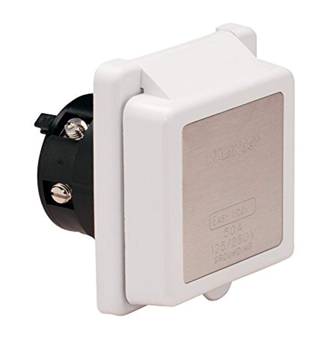 Marinco 6351El Marine 3-Wire Standard Poly Locking Power Inlet (50-Amp, 125-Volt, Male)