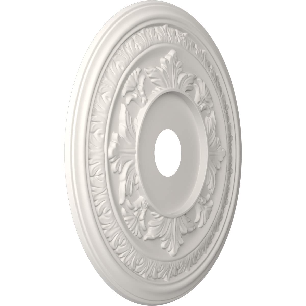 Ekena Millwork Cmp22Bagbw Baltimore Thermoformed Pvc Ceiling Medallion (Fits Canopies Up To 7 3/4''), 22''Od X 3 1/2''Id X 1''P,