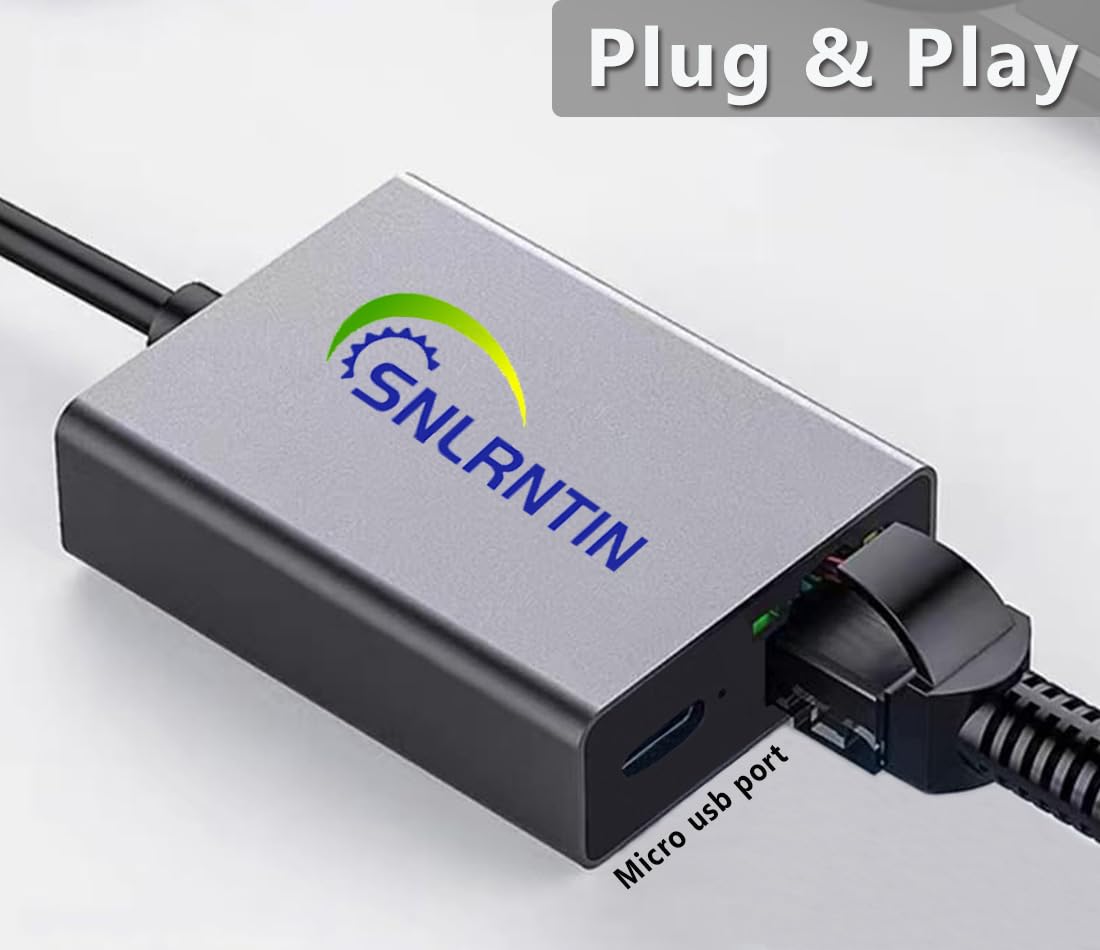 Snlrntin Ethernet Adapter For Fire Tv Stick, Micro Usb To Rj45 Ethernet Adapter Compatible With Fire Tv Stick/4K/4K Max, Fire Tv