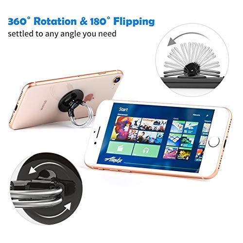 Airfly Phone Finger Ring Holder, 4 In 1, Universal Metal Phone Ring, Table Stand Kickstand, Car Vent Mount, Finger Grip Compatib