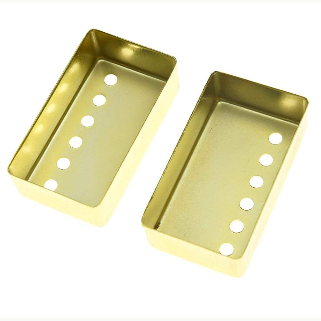 Kaish 2Pcs Humbucker Guitar Pickup Cover Brass Humbucker Pickup Covers 50Mm/52Mm Pole Spacing Pickup Cover For Epi Les Paul Gold