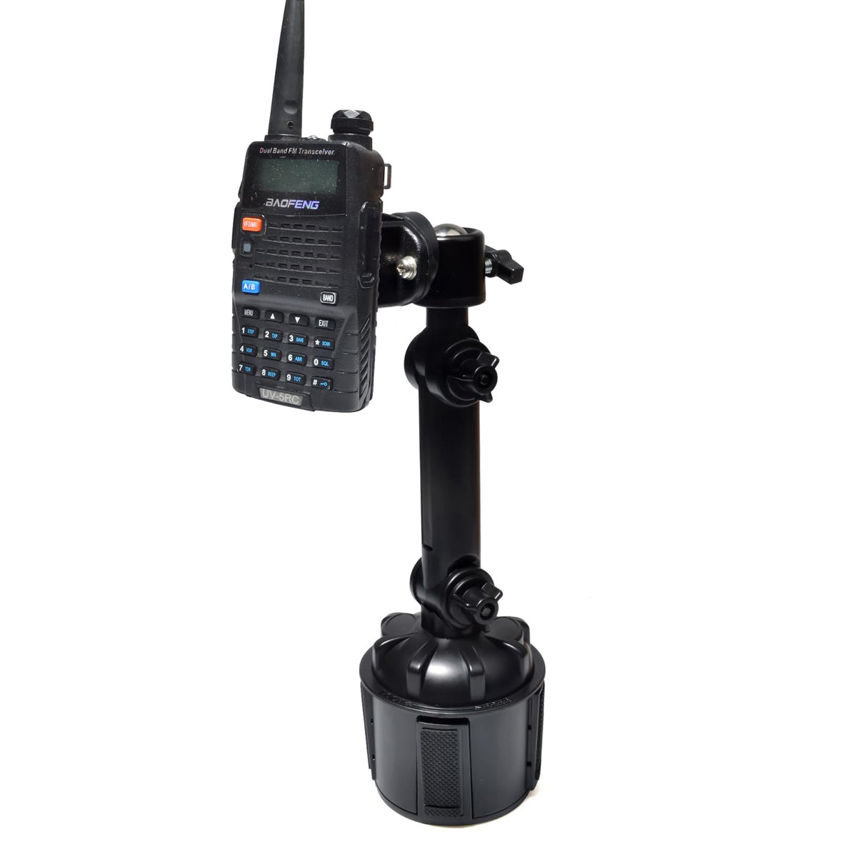 Hyshikra Walkie Talkie Car Holder, Adjustable Car Cup Mount Installation For Baofeng Uv5R Retevis Midland Motorola Talkabout Han